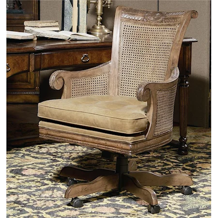 Cane Accented Executive Chair